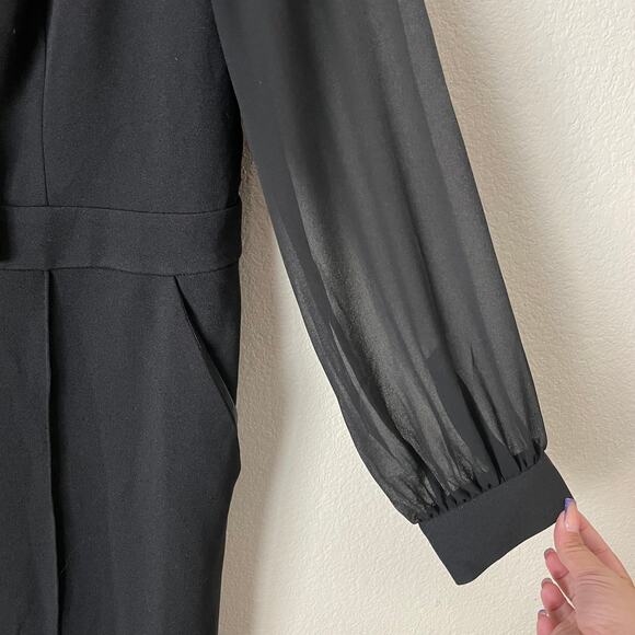 White House Black Market Jumpsuit Womens Size 16 Black Blazer Formal Preppy NEW - Picture 8 of 12